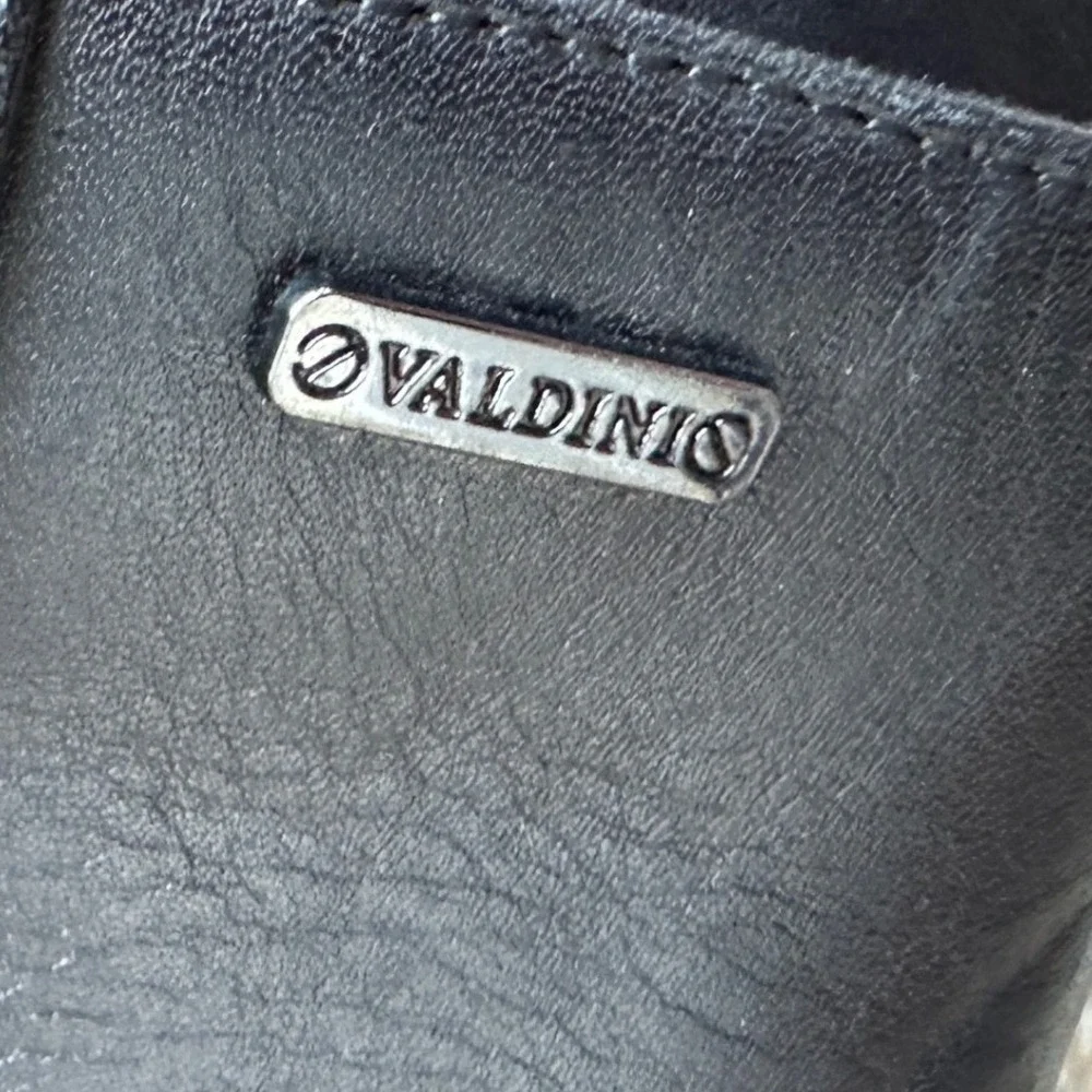 Valdini Bonny Black‎ Leather Kitten Heel Ankle Boots Womens 8.5 Pointed Toe Zip